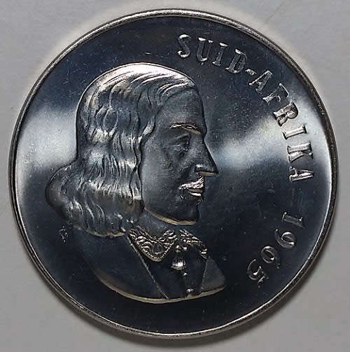 SALE ONE WEEK ONLY - KEY DATE BRILLIANT 1965 AFRIKAANS PROOF  50C  (SUID AFRIKA)