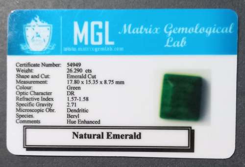 Great Green 26.29octs Certified Natural Emerald