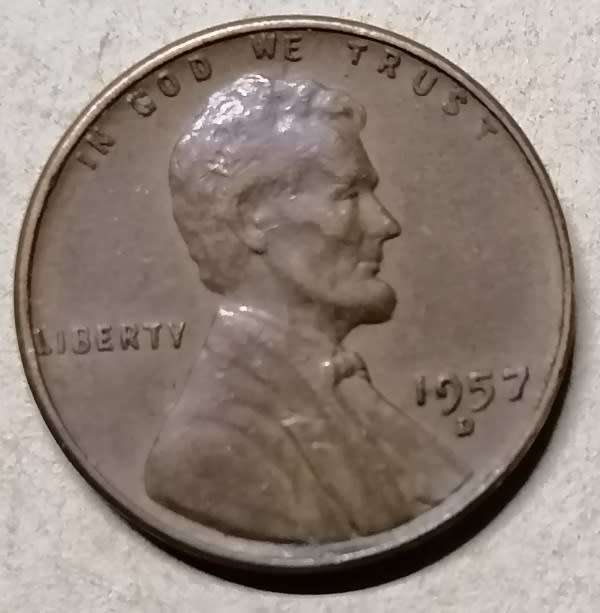 1957 D USA Lincoln 1 Cent Wheat Penny