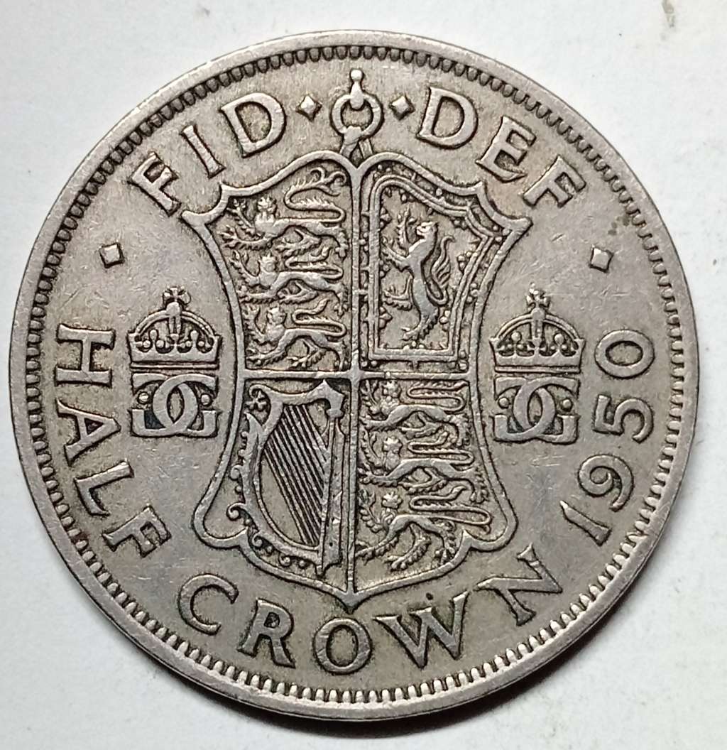 GREAT 1950 GREAT BRITAIN 2 1/2 SHILLINGS (HALF CROWN)