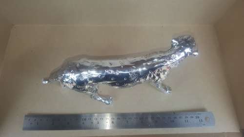 Statement Piece !  Cheetah Walking Ornament In Silver Finish