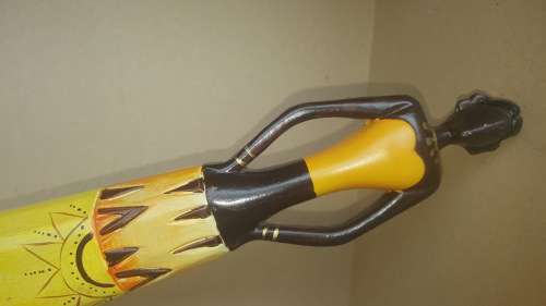 Vintage! Wooden Tall African Woman Statue - Hand Carved African Tribal Art Figurine