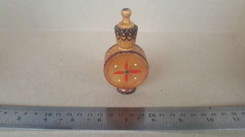 Mini Wooden Perfume Bottle - Bulgaria Rose Oil - 1950`s