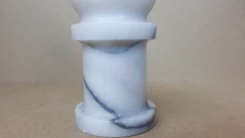 Vintage! Marble Pepper Grinder, Solid Marble And Chrome