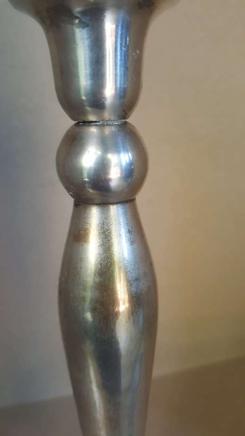 Vintage | Silver Plated - Solid Tall Candlestick Holder