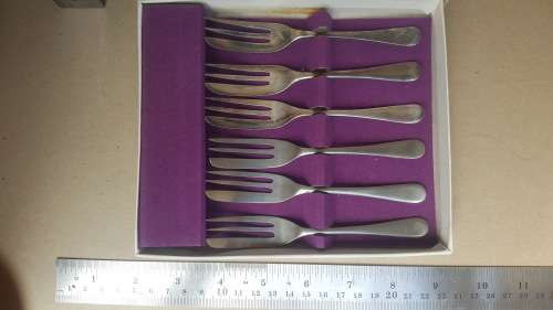 Vintage! - Sheffield - Set Of 6 Dessert Forks - Boxed