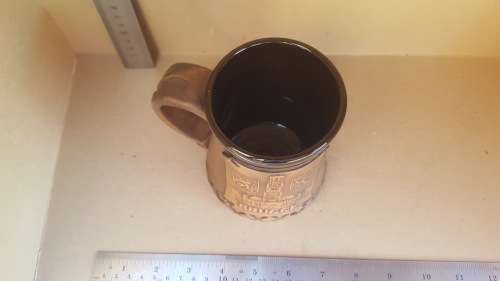 Belgian Stein Beer Mug - Embossed Ceramics - Ceramica World Handmade - Signed Pottery