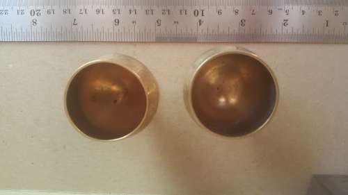 Vintage! Indian - Pair Of Brass Hand Etched Goblets