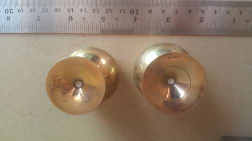 Vintage! Indian - Pair Of Brass Hand Etched Goblets