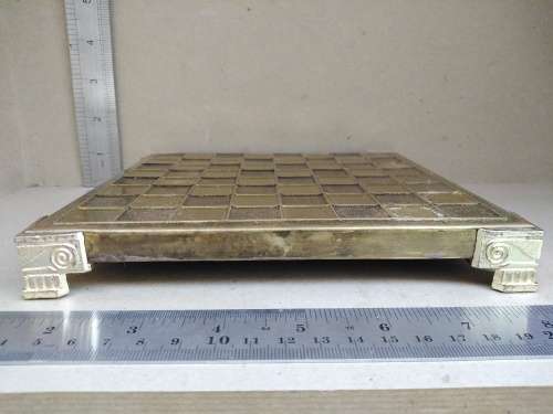 Vintage! Small Camelot Metal Chess Pieces by Italfama with Manopoulos Chess Board