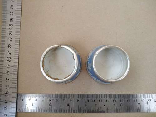 Antique! English Chester - Wedgewood Jasperware - Pale Blue Mustard Pots - Hallmarked Silver Mount