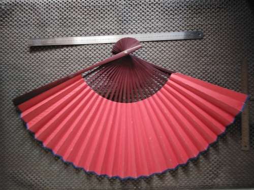 Vintage! Japanese - Large Bamboo Folding Paper Hand Fan