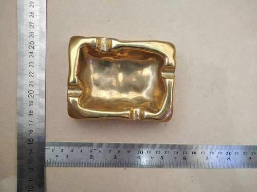 Vintage! Heavy Solid Brass Rectangular Ashtray
