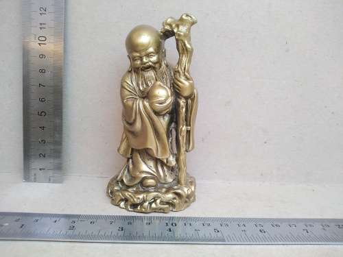 Chinese Feng Shui Three Wise Men, Fu Lu Shou Figurines Gold Resin Statues for Prosperity and Luck
