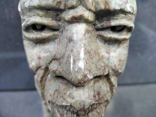 African! - Hand Carved - Stone Tribal Bust Of An Old Man With Goatee