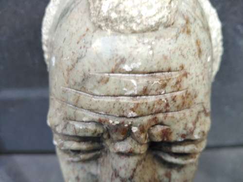 African! - Hand Carved - Stone Tribal Bust Of An Old Man With Goatee