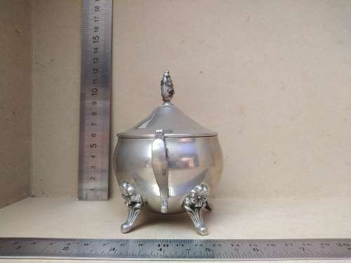 Vintage! Silver Plated Footed Sugar Bowl With Lid.