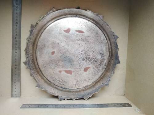 Vintage! - Italian Seranco - Silver Plate - Ornate Nouveau Round - Serving Tray