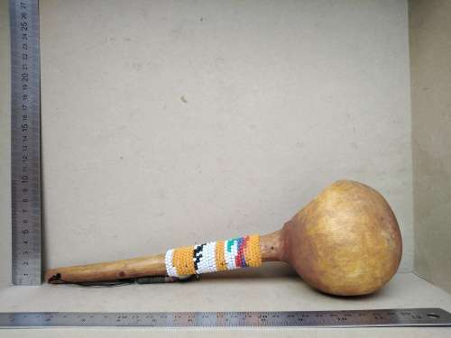 Africana! Traditional Zulu Hand Carved Ukhezo - Wooden Large / Deep Serving Spoon / Ladle - Beaded