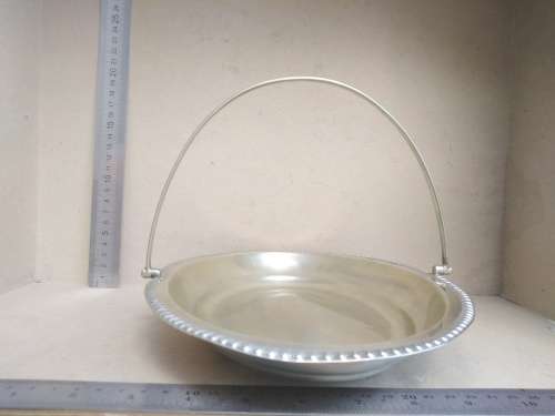 Vintage! Silver Plated - Oval Swing Handled Footed / Pedestal Serving Basket Tray