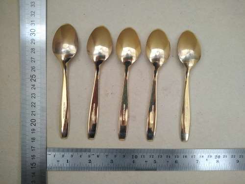 Vintage! Gold Plated - Japan - Set of 5 Teaspoons