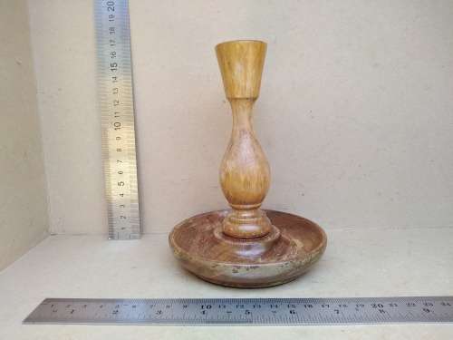 Vintage! Turned Wooden Candle Stick Holder