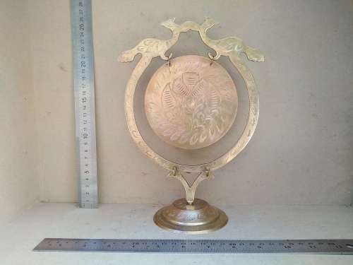 Vintage! Indian - Hand Etched - Brass - Peacock Gong (No Stricker)