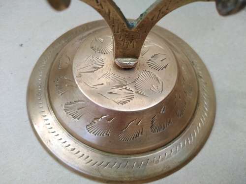 Vintage! Indian - Hand Etched - Brass - Peacock Gong (No Stricker)