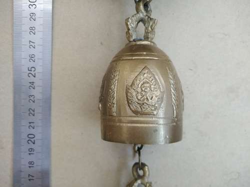 Vintage! Embossed Cascading Indian Brass 4 Tier Bell / Chime