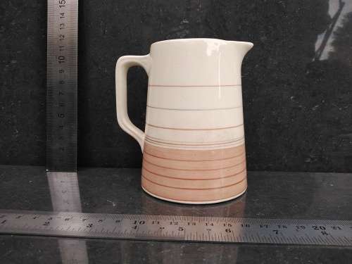 Vintage! England - Grays Pottery - Art Deco - Ivory and Peach Stripe - Cream Jug