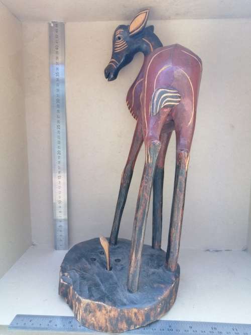 Africana! Large - Hand Carved Antelope / Buck - Nyala?