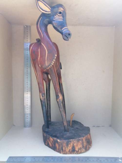 Africana! Large - Hand Carved Antelope / Buck - Nyala?