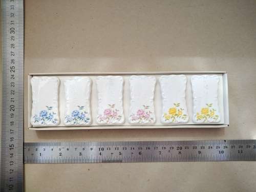 Vintage! 50`s Set of 6 Shafford Porcelain Place Settings - Place Cards - with some Glaze Crazing