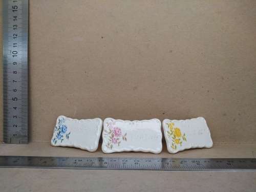 Vintage! 50`s Set of 6 Shafford Porcelain Place Settings - Place Cards - with some Glaze Crazing