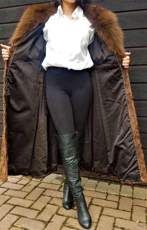 Vintage! 1980`s Mink Coat Deep Rich Chocolate Brown - REDUCED!