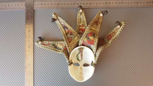 Vintage! Miniature Resin Venetian Carnival Jester Mask - Wall Hanging