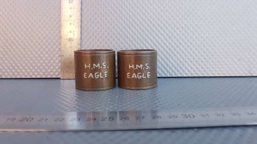 Antique! - Trench Art - Royal Navy - H.M.S Eagle - Pair Of Napkin Rings