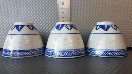 Vintage! Chinese - Dragon Pattern - JingDeZhen - Translucent Rice Eye - Set of 8 Rice Bowls