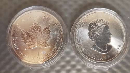2016 - Canadian Silver Maple -  .999 Fine Silver - 1 Oz - in capsule