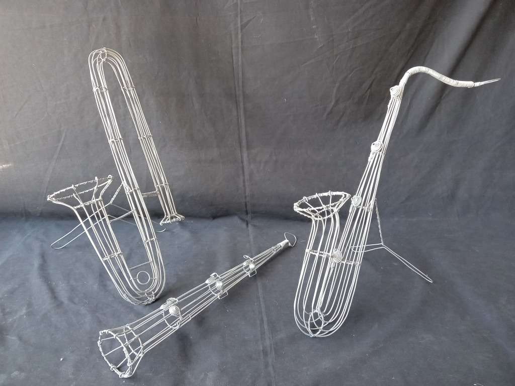 Trio of Awesome Wire Musical Instruments (Sax - 50cm / Trombone - 50cm / Clarinet - 50cm)