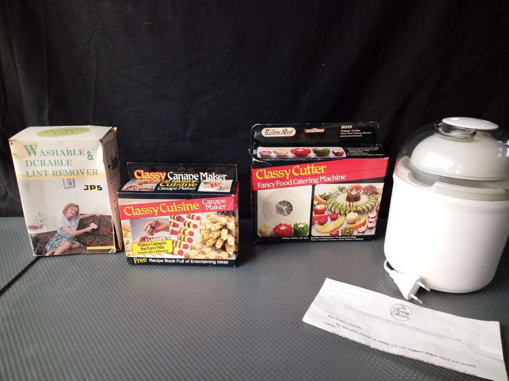 Vintage Kitchen -  JPS Washable Lint remover, Classy Cuisine Canape Maker and Cutter, Yogurt Maker