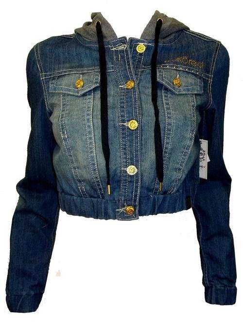 Ecko Red Ladies Funky Hooded Denim Jacket (Size Small)