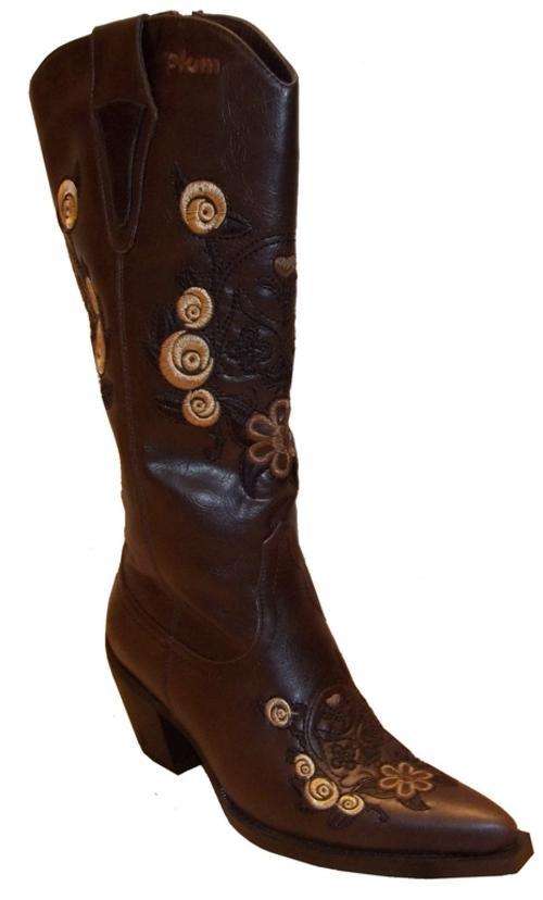 Plum Delicious Rilla Cowboy Boots - Choc (Sizes 3 & 7)