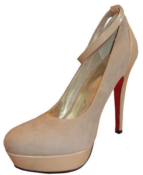 PLUM Delicious Nude Platform Pumps with Red Sole