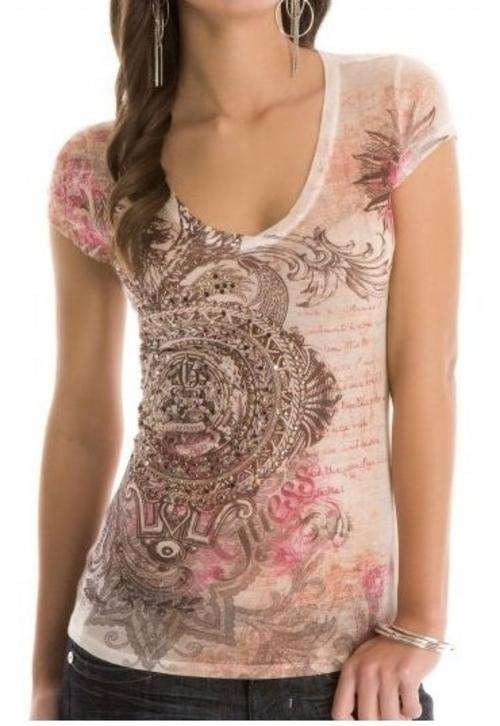 Guess Vanilla Beige Multi Tee