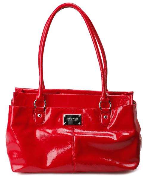 Nine West Red Ferry Patent Satchel
