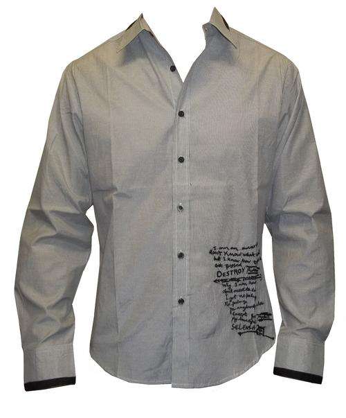 Lee Cooper Men's Casual Shirts - Black & White (XLarge)