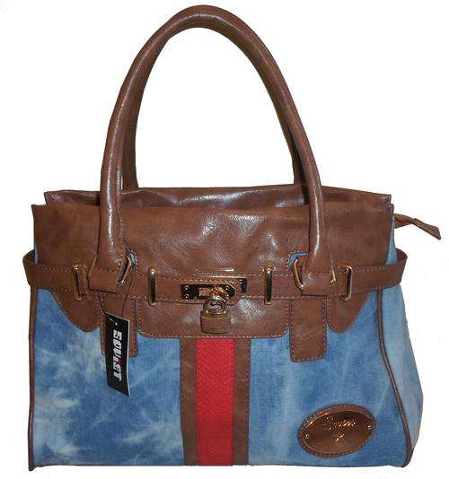 Soviet Acid Washed Kelly-Shape Handbag