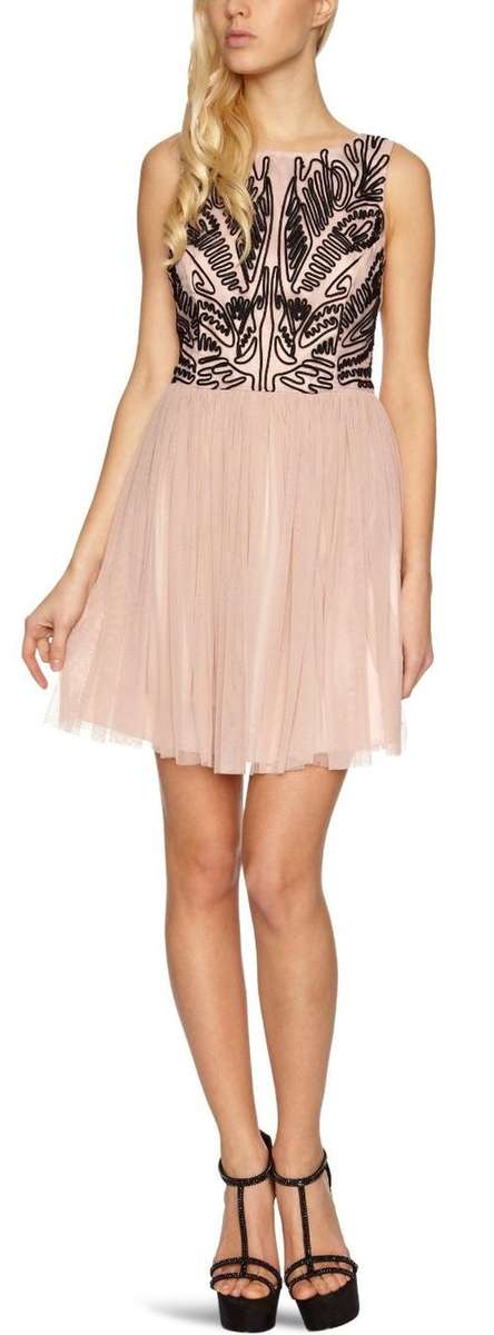 International Branded Mesh Skirt Dress in Rose - Boutique Quality