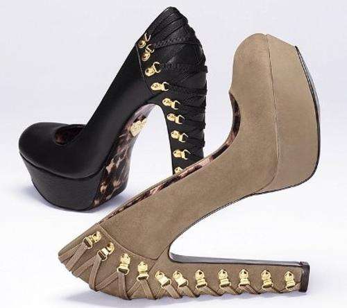 Betsey Johnson  Designer Leather Corset Platforms